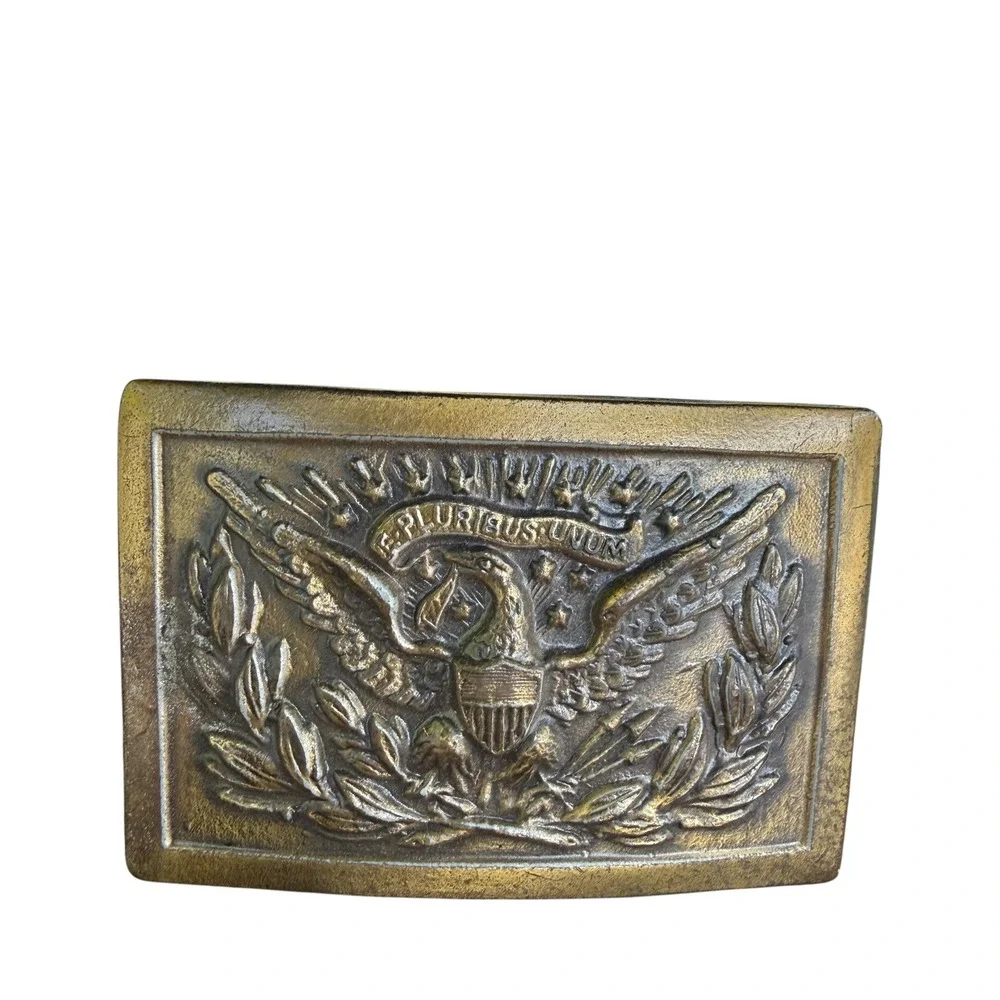 Vintage Civil War E Pluribus Unum Eagle Belt Brass Buckle